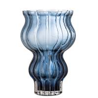 Bloomingville Zanna Vase 26cm Glas  i en smuk, bl&aring; nuance