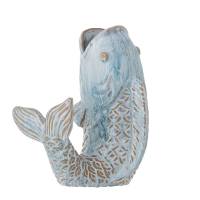 Creative Collection Hiro Vase Stent&oslash;j 21cm formet som en fisk bl&aring; nuance