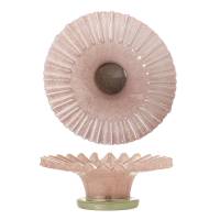 Bloomingville Garnet Sk&aring;l i Glas i  smuk rosa med gr&oslash;n fod