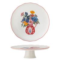 Bloomingville Dorothy Kagefad &Oslash;28cm blomstermotiv Rosa i Stent&oslash;j