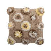 Bloomingville Somma Pude Uld 50x50cm Gul med motiv