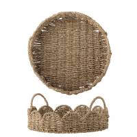 Bloomingville Brea serveringsbakke &Oslash;35 cm s&oslash;gr&aelig;s natur