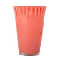 Bloomingville Janine Vase Glas 30,0cm riflet kant Orange