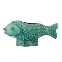 Creative Collection Hiro Urtepotteskjuler Fisk i Gr&oslash;nt Stent&oslash;j 43,5 cm