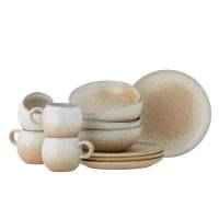 Bloomingville Paula Morgenmadss&aelig;t Stent&oslash;j hvide og beige nuancer, 12 stk