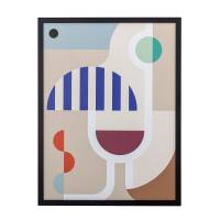 Bloomingville Wine illustration med ramme 32x42 cm multifarvet