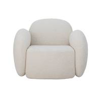 Bloomingville Zanno loungestol Pine hvid teddy boucl&eacute;
