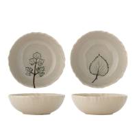 Creative Collection Aubrin Sk&aring;l Stent&oslash;j h&aring;nddekorerede  natur, 2 stk