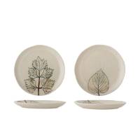 Creative Collection Aubrin Tallerken Stent&oslash;j natur med motiv