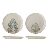 Creative Collection Aubrin Tallerken Stent&oslash;j krakel&eacute;glasur natur, 2 stk