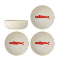 Creative Collection Hadden Sk&aring;l Stent&oslash;j med r&oslash;dt fiskemotiv