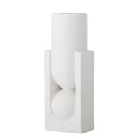 Bloomingville Salome Vase Stent&oslash;j 34cm udformet af grafiske former hvid