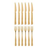 Bloomingville Ollin grillbestik rustfri st&aring;l guld, 12 dele
