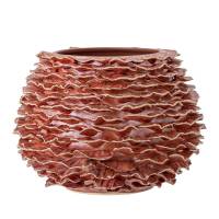 Bloomingville Morwen Vase Stent&oslash;j 16cm r&oslash;d og rosa glaseret overflade