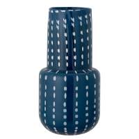 Creative Collection Mayim Vase i glas bl&aring; med hvide prikker