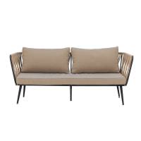 Bloomingville Pavone sofa lysebrun i pulverlakeret sort metal stel