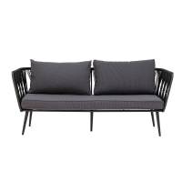 Bloomingville Pavone sofa sort i pulverlakeret sort metal stel