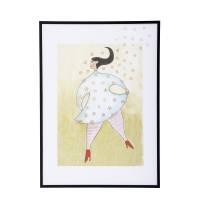 Bloomingville Ajo illustration med ramme 52x72 cm multifarvet