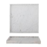 Bloomingville Majsa Fad firkantet 35x35cm i hvid marmor