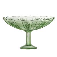 Bloomingville Kaddy Opsats i Gr&oslash;nt Glas med M&oslash;nster &Oslash;23x14 cm