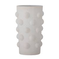 Bloomingville Artan Vase i Stent&oslash;j hvide fantastiske 3D prikker