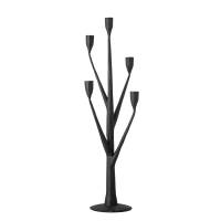 Creative Collection Abriz 5-armet lysestage i hamret sort metal