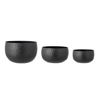 Bloomingville Abisha Urtepotteskjulere sort metal 3 stk.