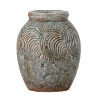 Bloomingville Damian Deko Vase H22cm Terrakotta afd&aelig;mpet gr&oslash;n nuance