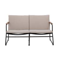 Bloomingville Hampton havesofa i sort metal med beige hynder
