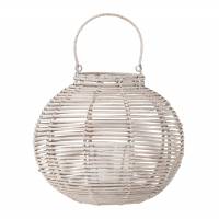 Bloomingville Malua lanterne 36x30cm med glas i hvid rattan