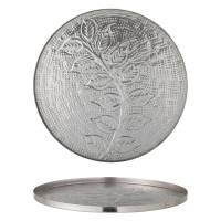 Bloomingville Leila Fad &Oslash;30cm indgraveret blomstermotiv i s&oslash;lv metal