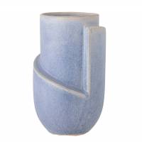 Bloomingville Norbert Vase Stent&oslash;j 18,5cm  i et grafisk design bl&aring; nuance