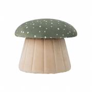 Bloomingville MINI Lue Puf &Oslash;37cm i polyester gr&oslash;n med hvide prikker
