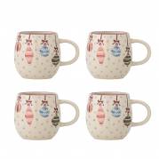 Bloomingville Ornamentia Krus Stent&oslash;j R&oslash;d med ornamentmotiver