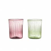 Bloomingville Sunil DrikkeglasGlas Multifarvet riflet luftbobler
