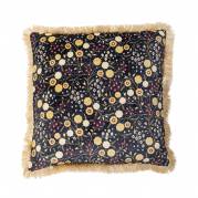 Bloomingville Eydis Pude Viskose 45x45cm Bl&aring; m&oslash;nstret med frynser
