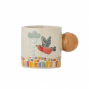 Bloomingville MINI Colorine Kop Stent&oslash;j natur farvet med motiv
