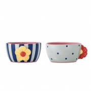 Bloomingville Haisy Sk&aring;l Stent&oslash;j med blomstermotiv 