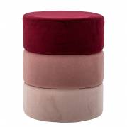 Bloomingville Bilbao Puf i polyester 3-delt i rosa nuancer 