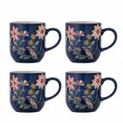 Creative Collection Meredith Krus Stent&oslash;j Multifarvet h&aring;ndmalet blomster- og fuglemotiv 