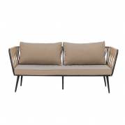 Bloomingville Pavone sofa lysebrun i pulverlakeret sort metal stel