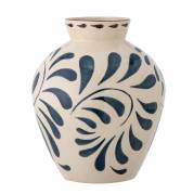 Bloomingville Heikki Vase Stent&oslash;j bl&aring; h&aring;nddekorerede detaljer