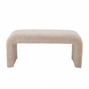 Bloomingville Bobbie en organisk formet b&aelig;nk L100cm i lyst boucl&eacute;-stof