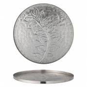 Bloomingville Leila Fad &Oslash;30cm indgraveret blomstermotiv i s&oslash;lv metal
