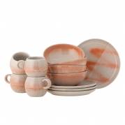 Bloomingville Paula Morgenmadss&aelig;t Stent&oslash;j beige, orange og rosa nuancer, 12 stk