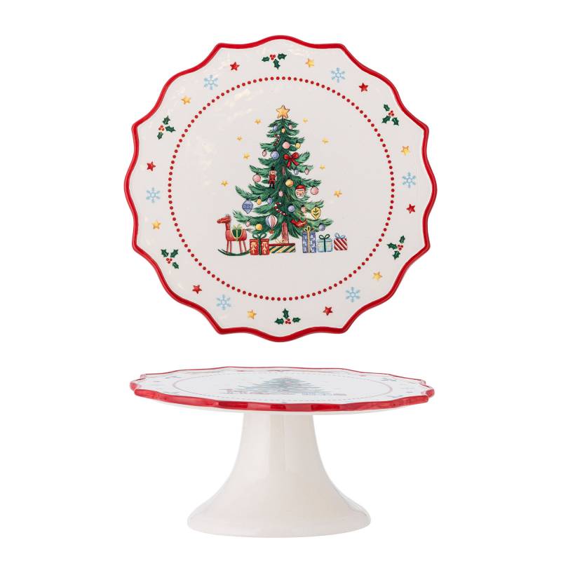 Bloomingville Naive Kagefad &Oslash;21cm med julemotiv i r&oslash;d keramik