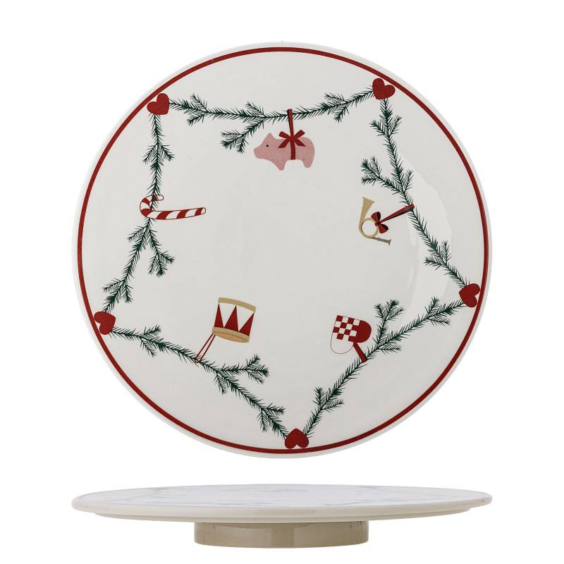 Bloomingville Yule Fad &Oslash;35cm p&aring; drejefod i stent&oslash;j julemotiv