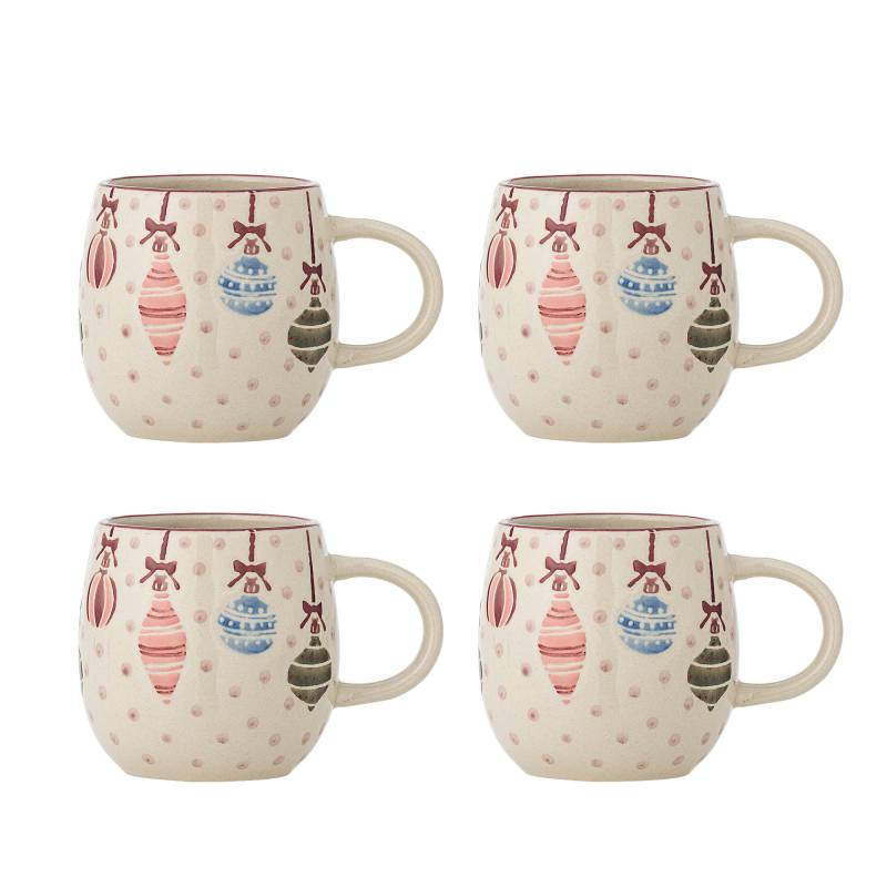 Bloomingville Ornamentia Krus Stent&oslash;j R&oslash;d med ornamentmotiver