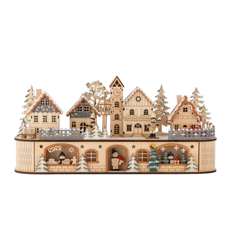 Bloomingville Norwich Deko med lys Krydsfiner landsby