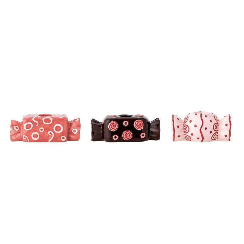 Bloomingville Maiano Lysestage Keramik Rosa, s&aelig;t af 3 stk